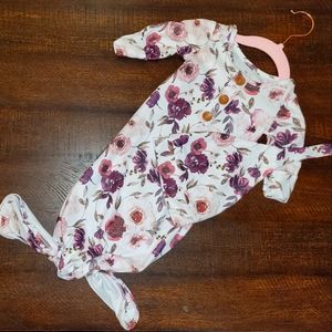 Caden Lane baby knot gown & hat